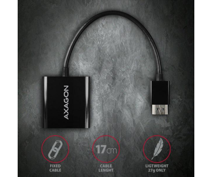 Kabel i złączka Axagon RVH-VGN, HDMI - VGA adapter, FullHD, 1920*1200